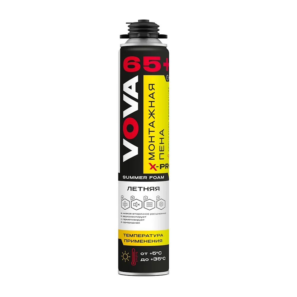 Пена монтажная профессиональная Летняя VOVA X-PRO 65+(850 мл)