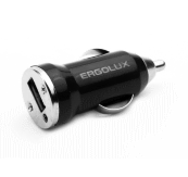 Адаптер автомобильный «Ergolux» LED ELX-CA01P-C02, ПРОМО, 12Вт, 5V/2А, черный (1/10/240шт)/15105