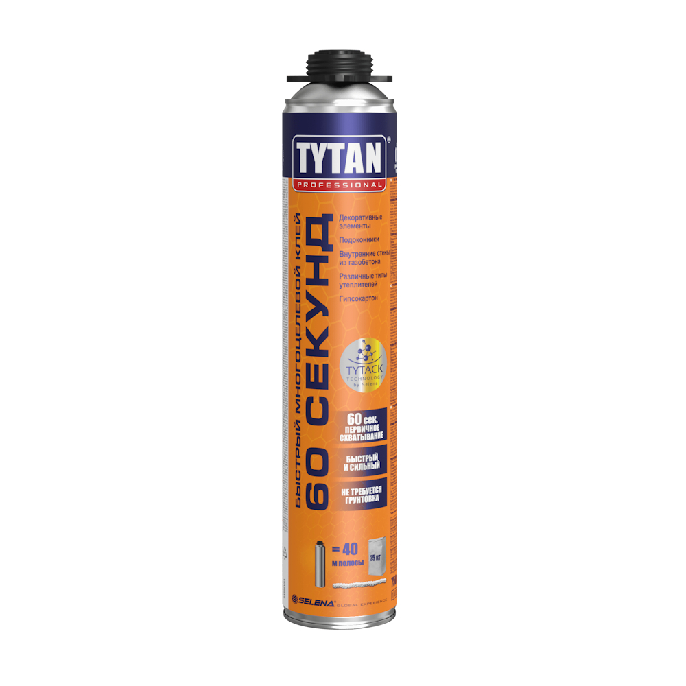 Пена-клей профессиональная Tytan Professional многоцелевая 60сек. (750мл)