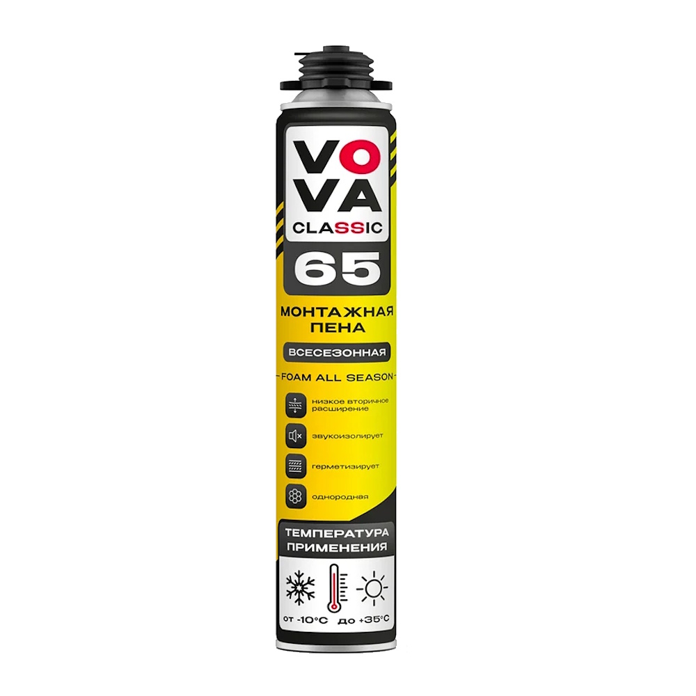 Пена монтажная профессиональная всесезонная  «VOVA Classik 65» (850мл)