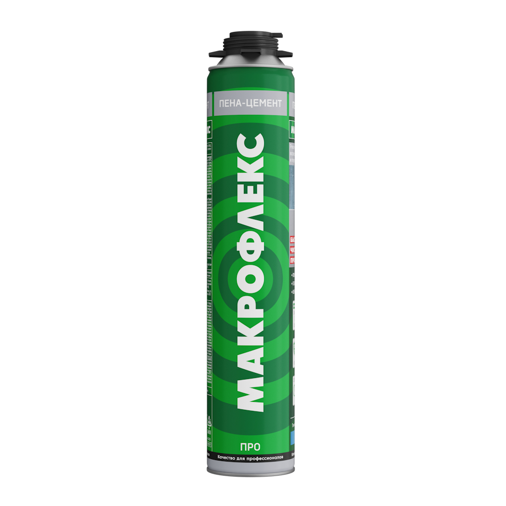 Пена-цемент профессиональная «Макрофлекс» ПРО (850мл)