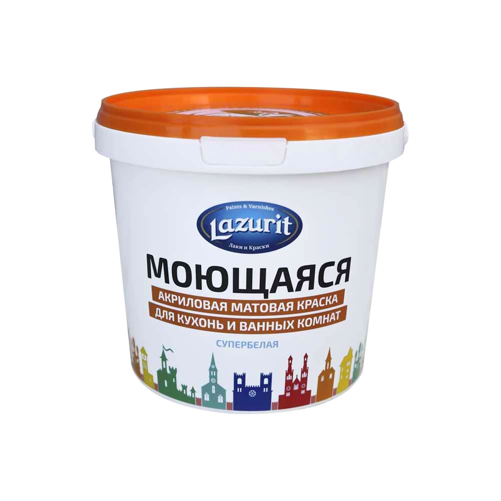 Краска Моющаяся матовая для кухонь и ванн «LAZURIT»