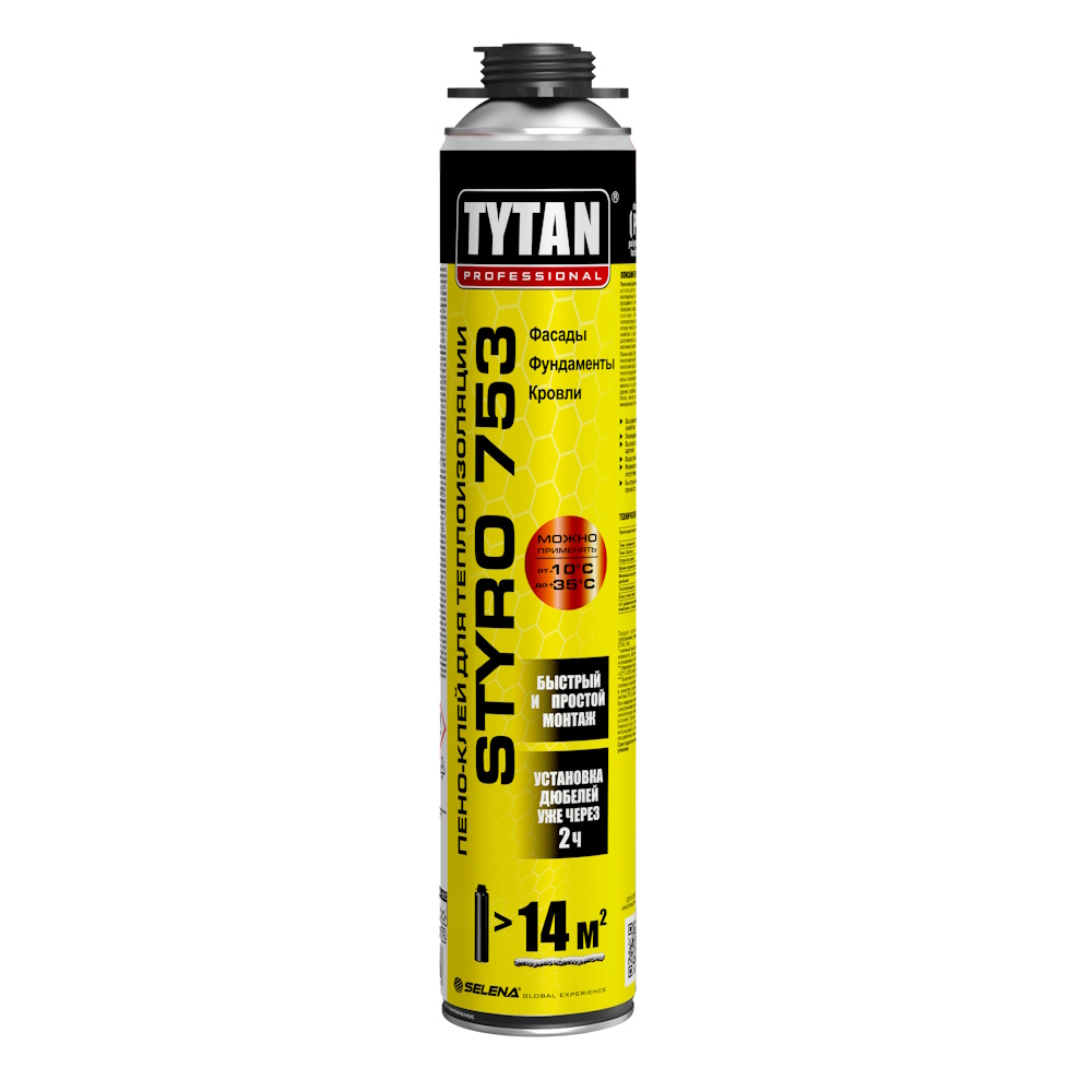 Пена-клей для теплоизоляции пистолетная Tytan Professional Styro 753 всесезонная 