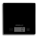 Весы кухонные «Ergolux» ELX-SK01-С02, черные, плоская стеклянная поверхность