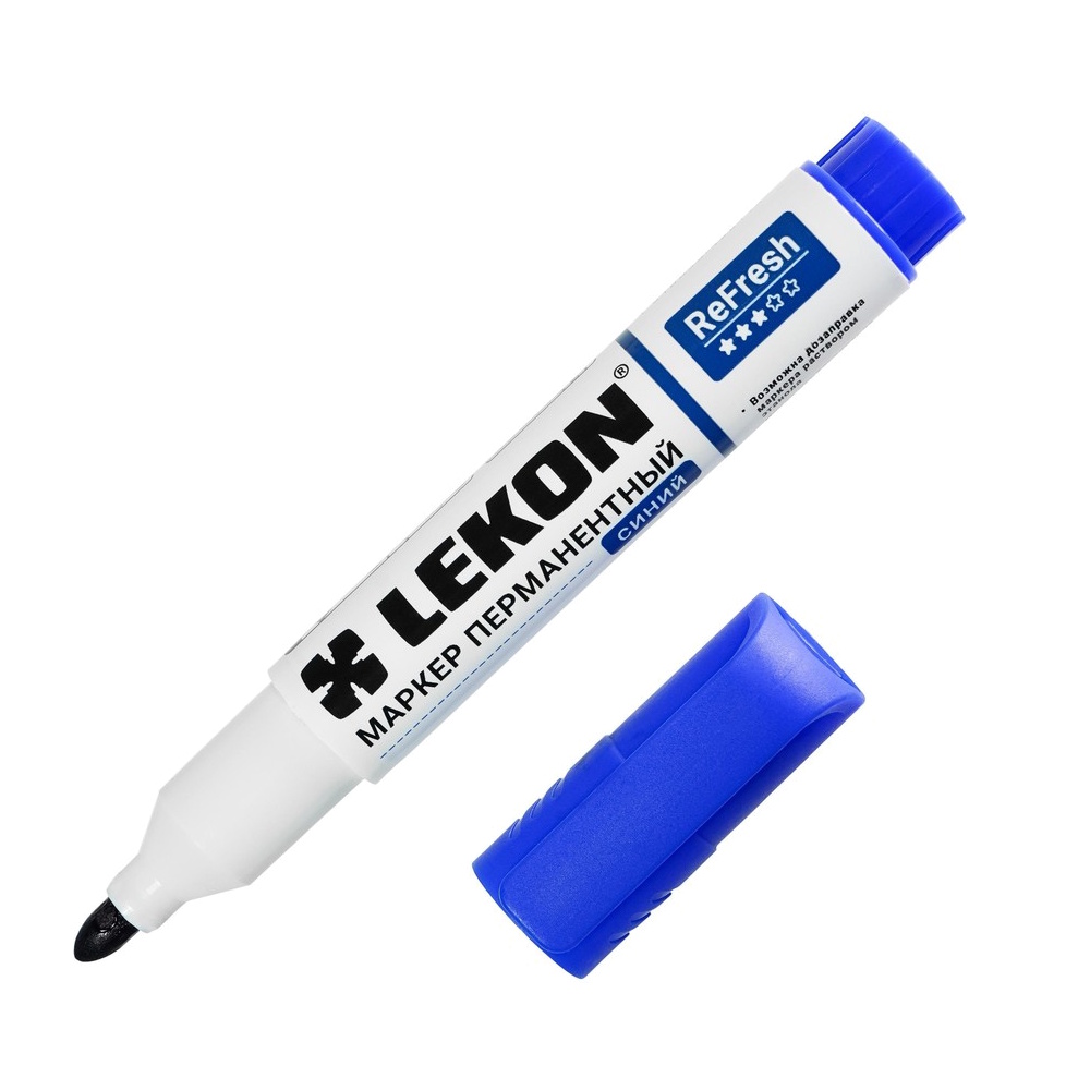 Маркер LEKON ReFresh перманентный заправляемый, 3мм Маркер LEKON ReFresh перманентный заправляемый, 3мм