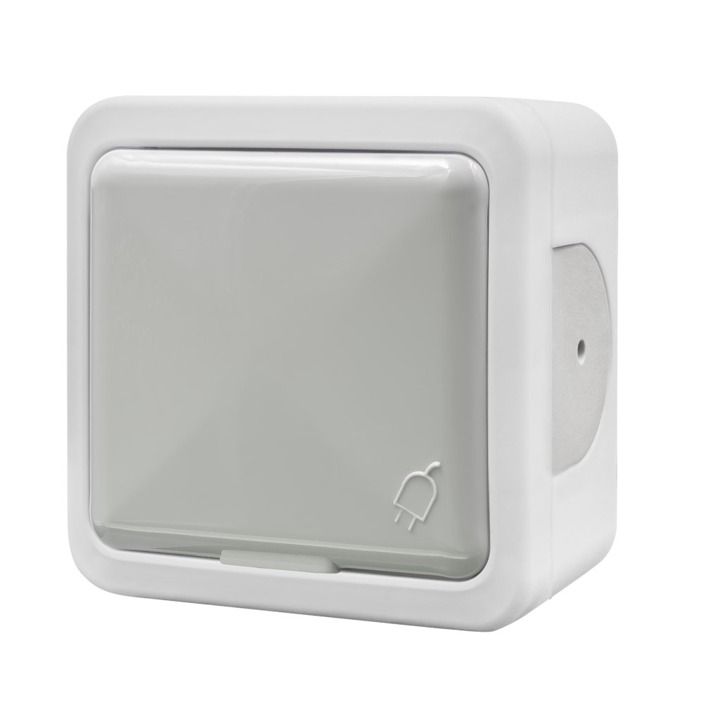 Розетка с крышкой с/з, 16А, 250В, Multima NE-AD