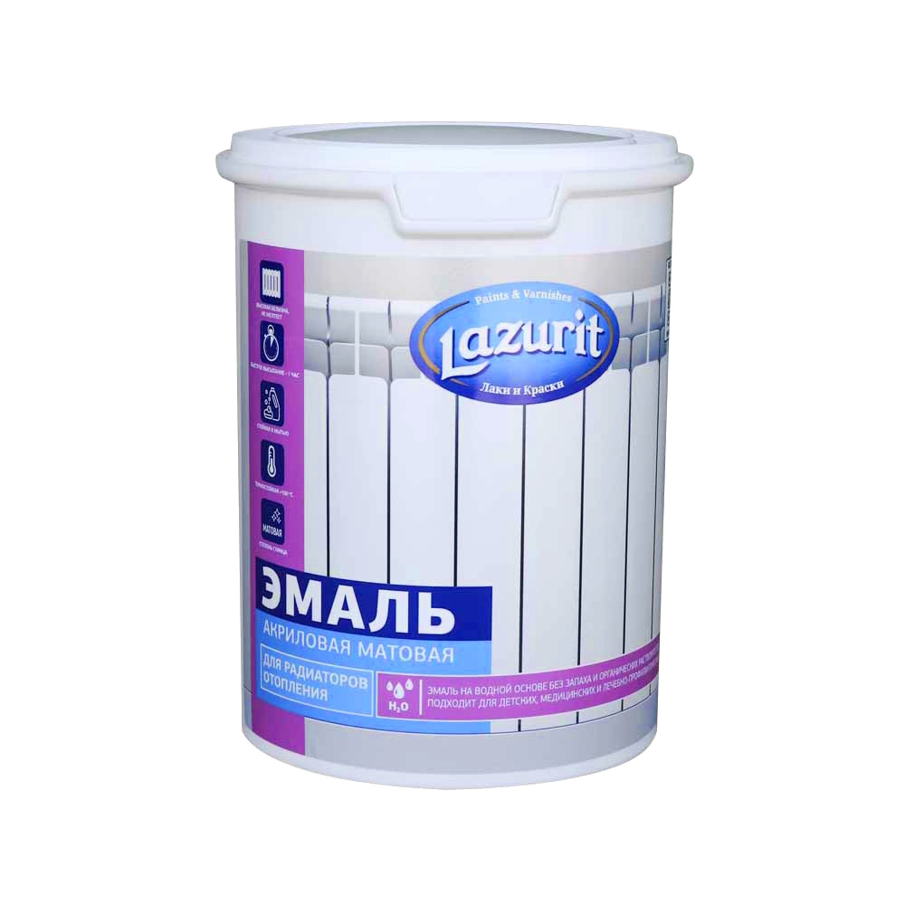 Эмаль для Радиаторов отопления акриловая белая матовая «LAZURIT»
