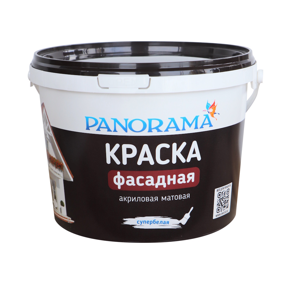 Краска Фасадная акриловая матовая Супербелая «Panorama»