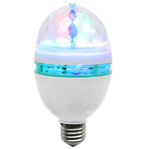 Лампа Диско, 3 разноцветных LED лампы, цоколь Е27, 220v VEGAS