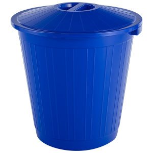 Бак мусорный синий с крышкой