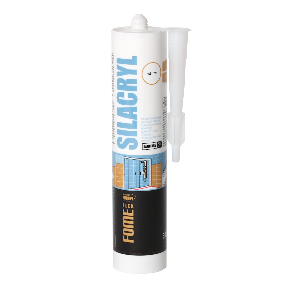 Герметик силиконовый акриловый FOME FLEX Silacryl (300мл)